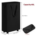 thumbnail image 6 of Efluky Laundry Basket, Slim Laundry Basket with Wheels, Rolling Laundry Basket for Clothes, Small Laundry Basket for Bedroom, Dorm and Laundry Room, 48L (12.7 Gallons) Black, 6 of 7
