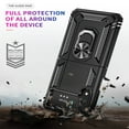 thumbnail image 5 of SaniMore Tri-layer Case for Samsung Galaxy Z Flip 4 6.7", 360° Rotating Holder/Kickstand Ruged PC Back + TPU Bumper Magnetic Car Mount Anti-fingerprint Anti-fall Heavy Duty Protective Case, Black, 5 of 7