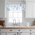 thumbnail image 3 of Blue Butterfly Valance Curtains for Kitchen/Living Room/Bathroom/Bedroom Window, Rod Pocket Small Topper Half Short Window Curtains Voile Sheer Scarf, Watercolor Botanical Spring Summer 54"x18", 3 of 8