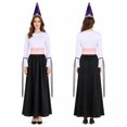 thumbnail image 2 of Adult Women's Witch Costume Sets Magic Sorceress Black Hooded Cloak Dress Outfit with Witch Hat Halloween Fancy Dress Party Cosplay Costumes, 2 of 13
