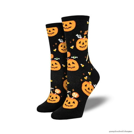 

Cartoon Halloween Socks Cotton Funny Pumpkin Ghost Printed Women Casual Socks