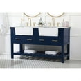 thumbnail image 3 of Elegant Decor Clement 60" Aluminum MDF Double Bathroom Vanity in Blue, 3 of 3