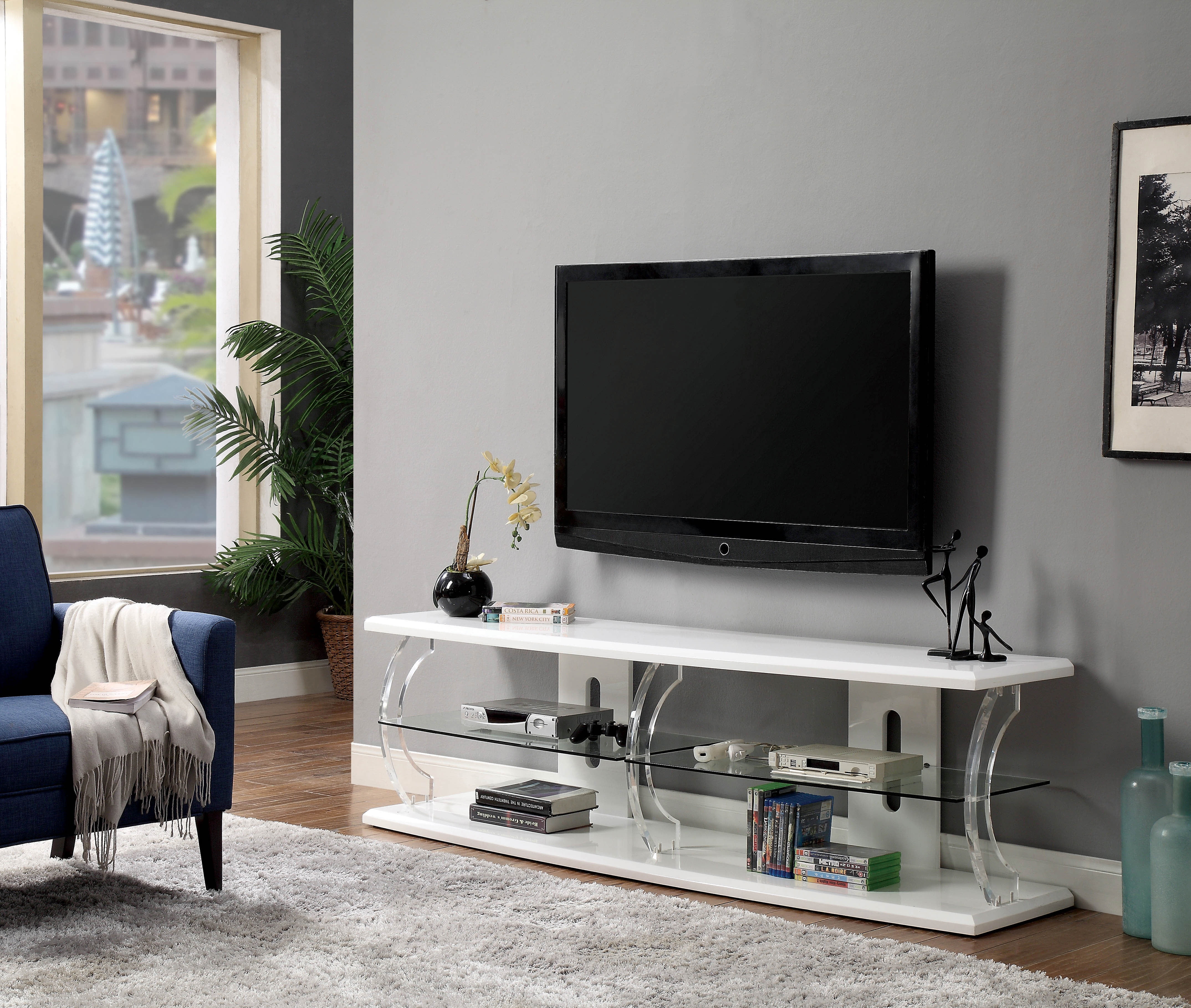 Furniture Of America Daley Modern White 60 Inch Led Tv Stand Furniture Of America Daley Modern White 60 Inch Led Tv Stand Com