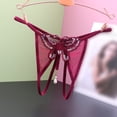 thumbnail image 2 of Panties for Women,Embroidered Hollow Low Waist Underwear Open Cut Thong with Pearl Massage Detail,Womens Underwear,,One Size, 2 of 3