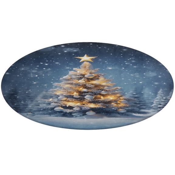 Christmas Snowmen Round Rugs -Washable Non-Slip Small Round Area Rug Throw Soft Circle Rugs for Bedroom, Modern Print Indoor Carpet for Entryway Sofa Living Room