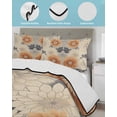 thumbnail image 4 of Burnt Orange Grey Full Size Down Alternative Comforter, Lightweight Comforter Quilt Bedding Set with Pillow Shams Spring Floral Botanical Retro All Seasons Bed Comforter Duvet Insert 78"x90", 4 of 7