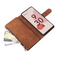 thumbnail image 4 of Dteck Compatible with Google Pixel 7 Pro Wallet Case,Premium PU Leather Zipper Flip Folio Wallet with Wrist Strap Magnetic Closure Built-in Kickstand Protective Cover,Brown, 4 of 7