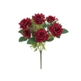 thumbnail image 2 of Artificial Green Plants 7 Head Red Cloth Crimped Roses Artificial Flowers for Wedding Corsage Home Decor Photography(1-Piece) Rkxzt, 2 of 8