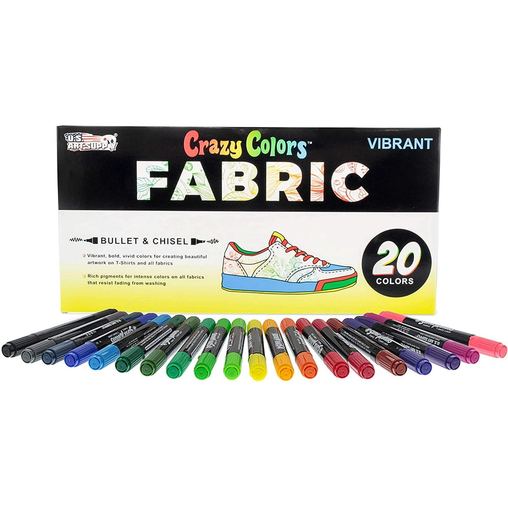 Super Markers 20 Unique Colors Dual Tip Fabric & TShirt Marker Set