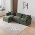 thumbnail image 3 of Youdao 108" Modular Sectional Couch, Modern L-Shaped Convertible Sofa with Moveable Ottoman, Comfy Ultra-Soft Down Filled Cushioning, Classical Design Couch for Living Room, Apartment, Bedroom, Green, 3 of 11