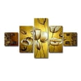 thumbnail image 1 of Labymos Golden Tulip Pattern 5 Piece Abstract Floral Hand-Painted Oil Paintings on Canvas Wall Art, 1 of 7