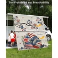 thumbnail image 3 of 4th of July RV Awning Sun Shade Screen 9'X7' Patriotic Gnome Stars Branch Mesh Sunscreen Poppy Eucalyptus Leaves Linen Awning Shade Screen with Zipper Completed Kits for RV Motorhome Camper, 3 of 7