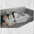 thumbnail image 6 of Ballet Soft Flannel Fleece Throw Blanket, Silhouette of a Woman Ballet Dancer on Stage with Soft Paintbrush Marks, Cozy Plush for Indoor and Outdoor Use, 60" x 80", Black Pink Ivory, by Ambesonne, 6 of 6