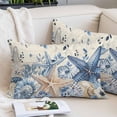 thumbnail image 2 of Blue Starfish Coastal Pillow Covers 12"x20", Eucalyptus Summer Nautical Shell Retro Soft Brushed Microfiber Breathable Throw Pillow Covers, Decorative Pillowcase with Zipper for Couch Sofa Bedroom, 2 of 9