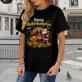thumbnail image 2 of Women's Crew Neck Fall Halloween Happy Festival Graphic Casual Thanksgiving Tops, 2 of 5