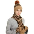 thumbnail image 2 of LINLIN Hat Gloves Scarf Set for Women, 3 Pieces Winter Warm Knitted Scarf Hat and Gloves Set Men & Women's Soft Stretch Hat Scarf and Mitten Set, 2 of 5