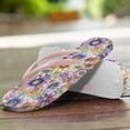 thumbnail image 3 of POLERO Vintage Boho Blossom Flip Flops for Women Beach Arch Support Waterproof Shower Shoes for Daily Walking, 3 of 7