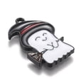 thumbnail image 3 of Theme Alloy Enamel Pendants White with Black Hat and Broom Electrophoresis Black 22.5x14.5x1.5mm Hole: 1.6mm, 3 of 4