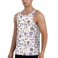 thumbnail image 2 of Fotbe Lavender Flowers Pattern Men's Quick Dry Workout Tank Top Gym Muscle Tee Fitness Bodybuilding Sleeveless T Shirt Breathable Workout Shirt-XX-Large, 2 of 9