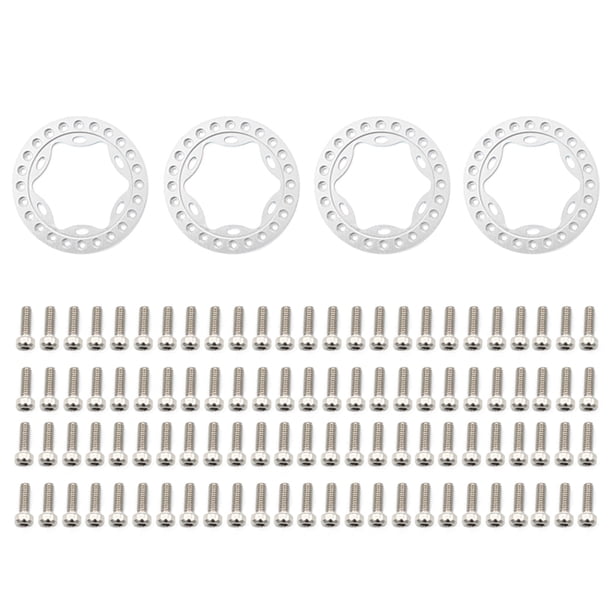 Anillo de borde de rueda RC Beadlock Rueda Llanta Anillo de repuesto 4PCS Compatible con 1/10 SCX10 90046 90047 RC Car 1.9in Ruedas Llantas Romacci Anillo de borde de rueda