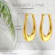thumbnail image 3 of Ginger Lyne Gold Oval Hoops Stainless Steel Fashion Jewelry Gift, 3 of 5