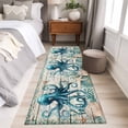 thumbnail image 5 of 2x6 Kitchen Runner Rug, Teal Octopus Coastal Non-Skid Rubber Backing Large Rectangle Rugs - Living Room Bedroom Home Office, Summer Beach Nautical Starfish Retro Indoor Floor Mat Carpets Washable Rug, 5 of 9
