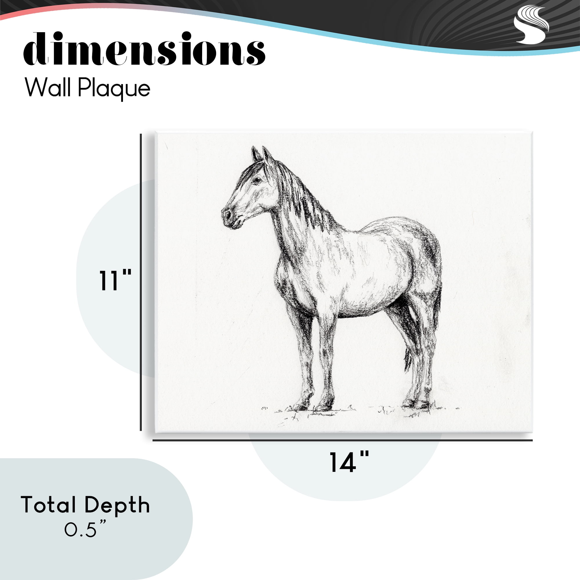 Stupell Industries Horse In Charcoal Wall Plaque Art, design by Leah Noel Art