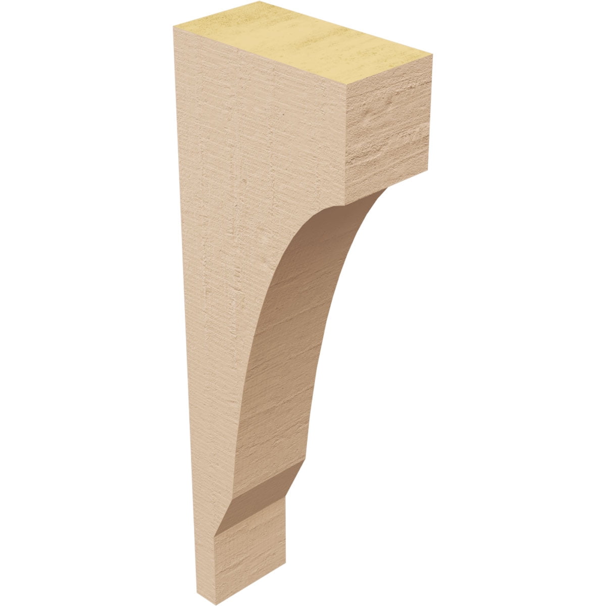 2"W x 4"D x 12"H Thin Moab Rough Cedar Woodgrain TimberThane Corbel, Primed Tan