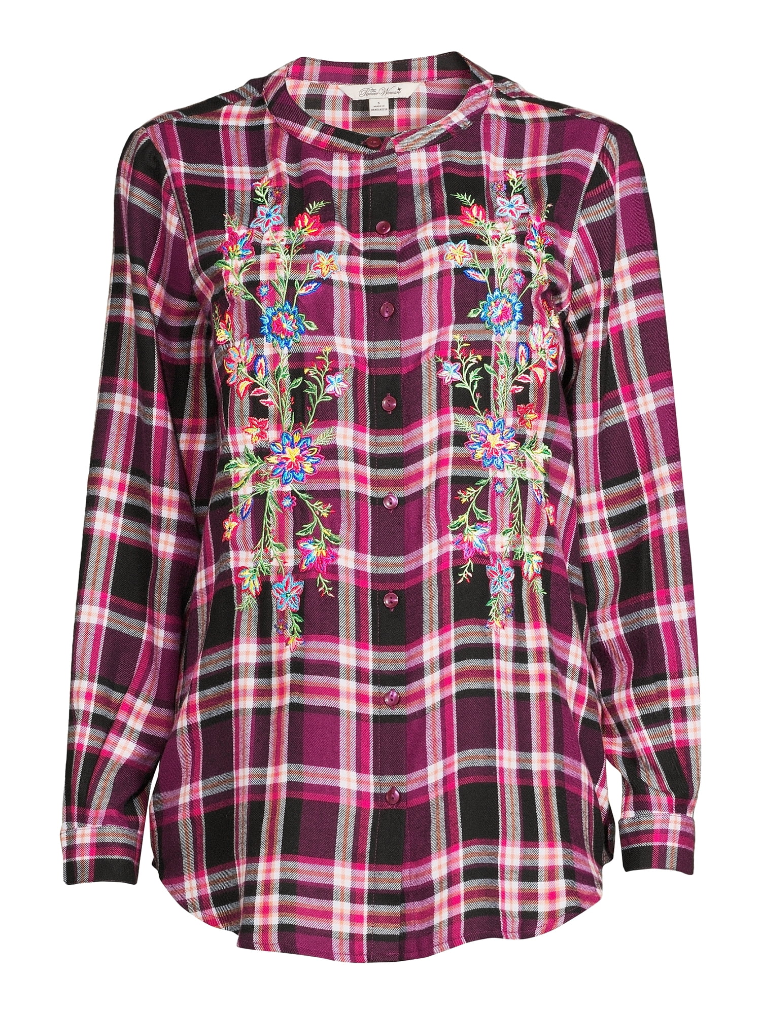 The Pioneer Woman Embroidered Flannel with Long Sleeves