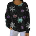 thumbnail image 1 of HAiming Chandail de Noël pour Femmes Imprimé Xmas Manches Longues Col Rond Décontracté Blouse Tendance, 1 of 7
