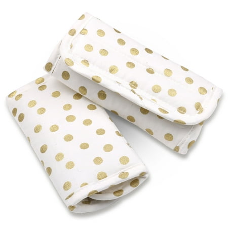 Metallic Gold Dot Car Seat and Stroller Strap Covers by The Peanut