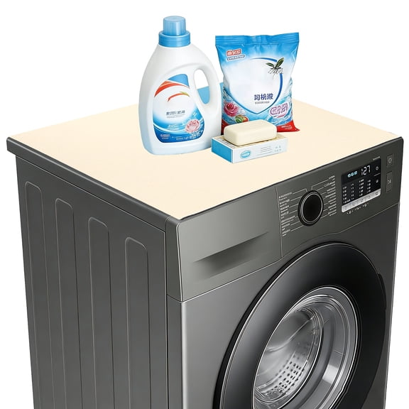 Washer and Dryer Top Protector Mat 16" x 12" - Non-Slip, Quick Drying Rubber Washing Machine Top Cover Pad for Home Kitchen Laundry Room, Beige