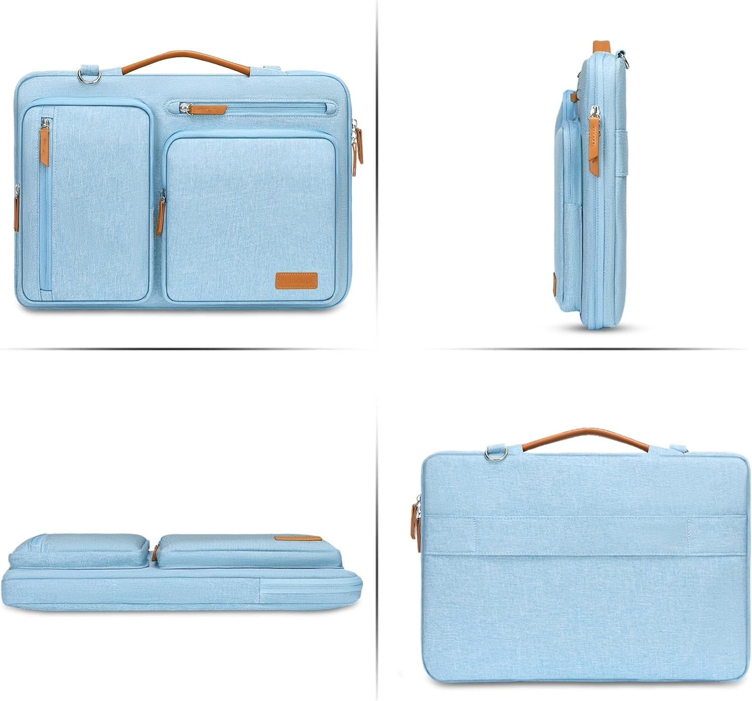 Mosiso 360 Protective Laptop Shoulder Bag 15 15.6 16 inch for MacBook Air Pro M1 M2 M3 M4 Lenovo Acer Asus Dell HP Computer Messenger HandBag For Men Women, Air Blue