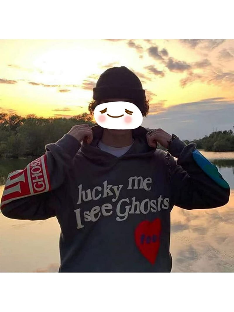Lucky Me I Sees Ghosts Sweatshirts Hip Hop Pullover Hooded