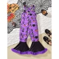 thumbnail image 4 of Cotton Halloween Romper Toddler Baby Girls Halloween Jumpsuit Sleeveless Sling Flared Bottoms Pumpkin Romper, 4 of 6