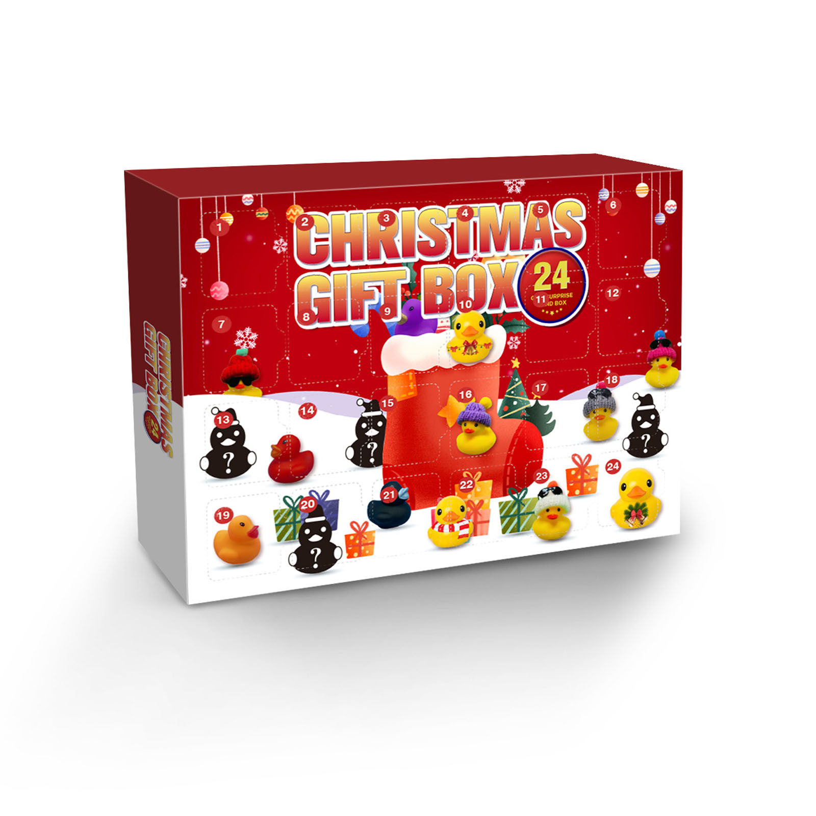 Christmas 24 Days Countdown Advent Calendar Rubber Doll Kids Figures 