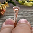 thumbnail image 4 of 1.75 Carat 8x6mm Oval Cut Morganite Engagement Ring Wedding Ring On 10k Rose Gold Shining Split Shank, 4 of 6