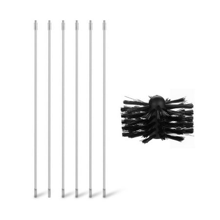 

Chimney Brush Set Inner Wall Sweeper Removable Rotating Nylon Brushes Dust Remover Vent Pipe Cleaning Tool Household Supplies 6 Rods