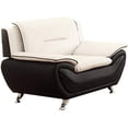 thumbnail image 4 of Home Square 3 Piece Contemporary Faux Leather Living Room Set Black/Beige, 4 of 5