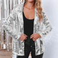 thumbnail image 5 of Womens Coat plus Size 4x Women Sequins Blazer Sequin Jacket Casual Long Sleeve Glitter Party Shiny Lapel Coat Rave Outerwear, 5 of 9