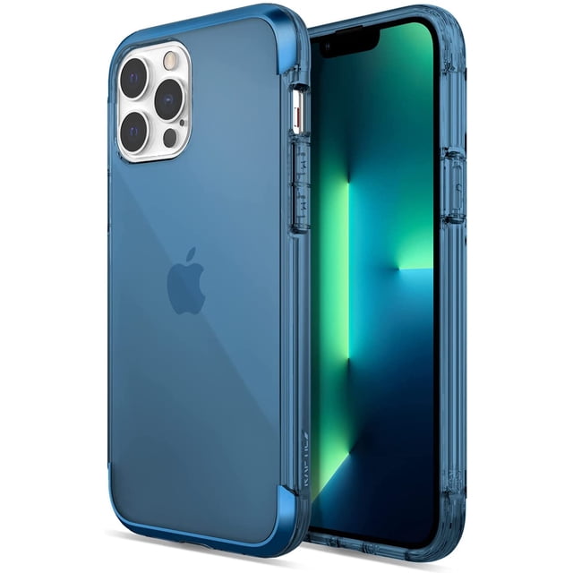 Étui Raptic Air Compatible avec iPhone 13 Pro Max, Résistant aux Rayures, Pare-Chocs en Aluminium Métal, Charge Sans Fil, Protection contre les Chutes de 13 Pieds, Compatible avec iPhone 13 Pro Max, Bleu