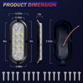 6 Inch Oval White LED Reverse Trailer Tail Lights Kit, 4PSC 10 LED