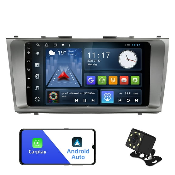2 32G Android 10 Double Din Car Stereo for Toyota Carmy 2006-2011 with 9 Inch Touchscreen Radio Built-in Wireless Carplay/Android Auto/GPS/Bluetooth/FM/AUX-in/Steering Wheel Control/Backup Camera