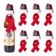thumbnail image 3 of Bewildely Cubierta de botella de vino de Navidad Lovely Home Restaurant DIY Hat Bufanda Set Adorno de de cena Decoración de banquete Adorno Kits de decoración para fiestas Sombrero y bufanda a cuadros, 3 of 6