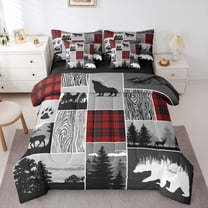 Feelyou Lodge Cabin Twin Bedding Sets 7pcs, Tree Plant Bedding Comforter Set