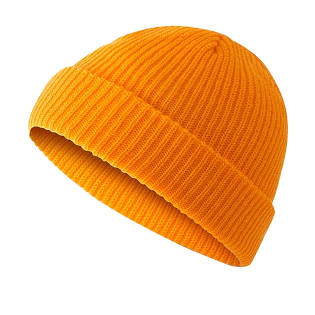 Gorro de lana Qarigey sin borde amarillo brillante