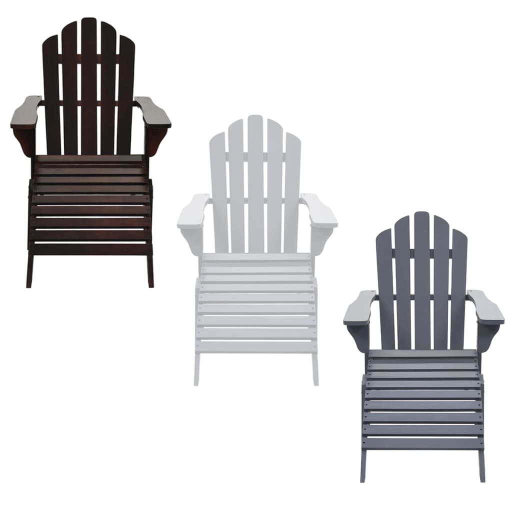 vidaXL Adirondack Chair Patio Adirondack Chair with Ottoman Solid Wood Fir