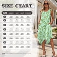 thumbnail image 3 of HELLHERO Leaf Floral Print Ladies Irregular Hem Casual Dress, Side Pockets Sleeveless Sundress with Round Neck Pleated for Holiday, 3 of 8