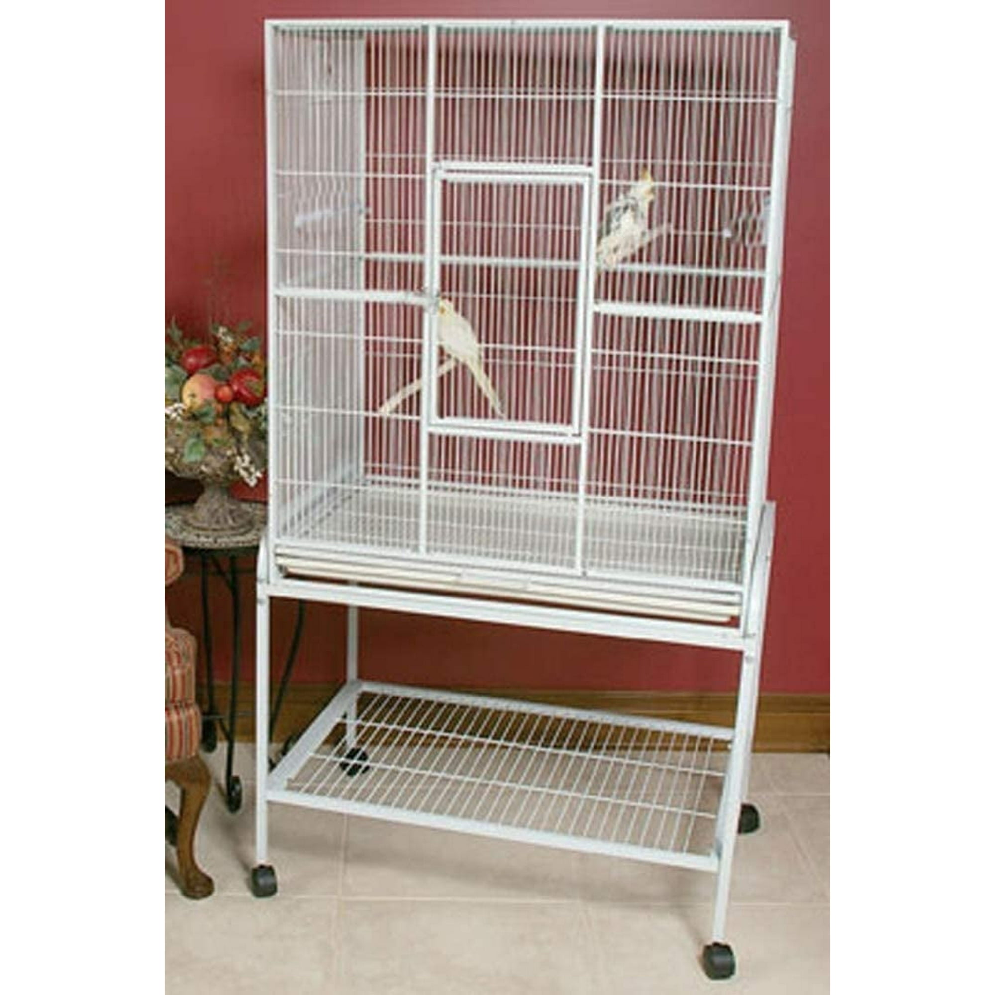 Mcage Large 54" Metal Rolling Bird Flight Parrot Cage with Pullup Nesting Doors & Detachable Stand