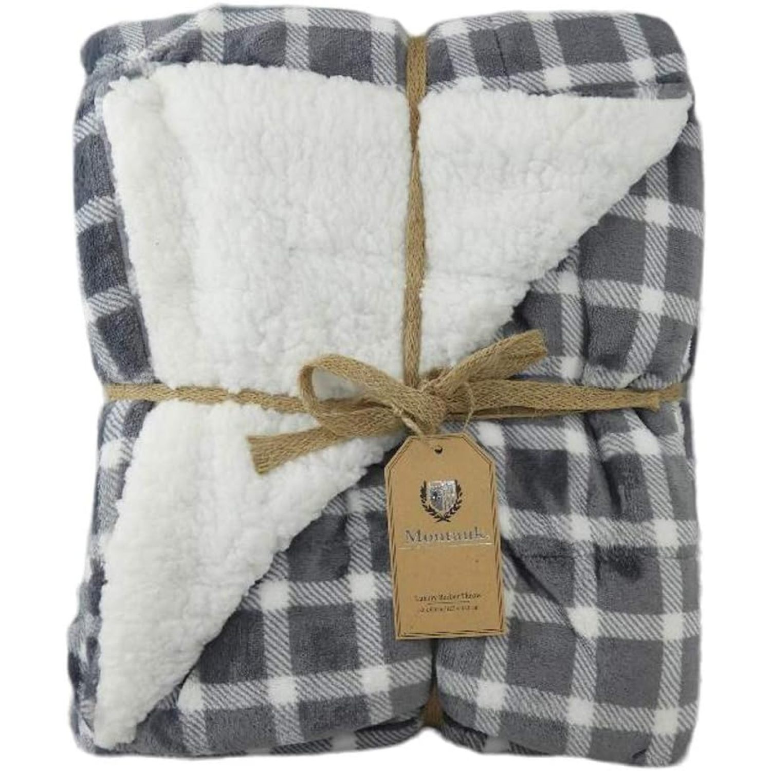 Luxury Velveteen Berber Throw Blanket 50" x 60" Reversible Montauk